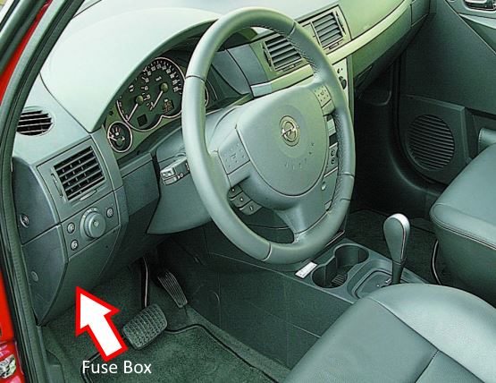 Fuse Box Diagram Opel/Vauxhall Meriva A (2003-2010)